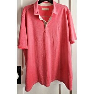 Tommy Bahama‎ Palmetto Paradise Polo shirt pink Sz XXL MODAL blend